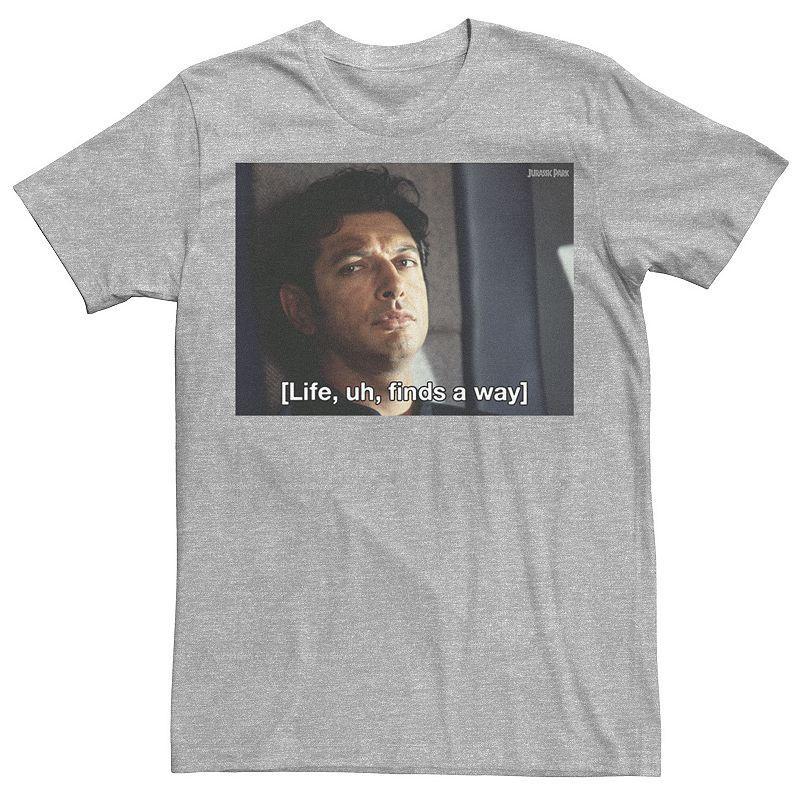 Mens Jurassic Park Life Finds A Way Goldblum Jeff Stare Tee Grey Product Image