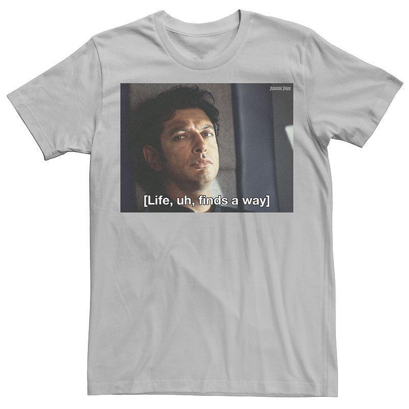 Mens Jurassic Park Life Finds A Way Goldblum Jeff Stare Tee Grey Product Image