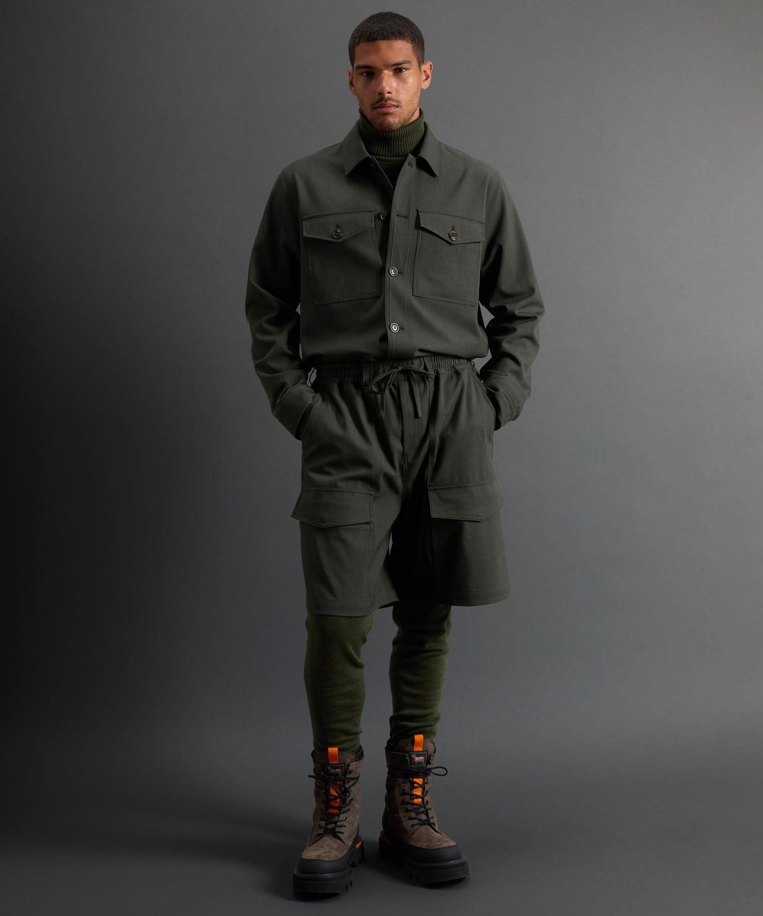 Todd Snyder X Woolrich Twill Camp Shirt in Olive Product Image