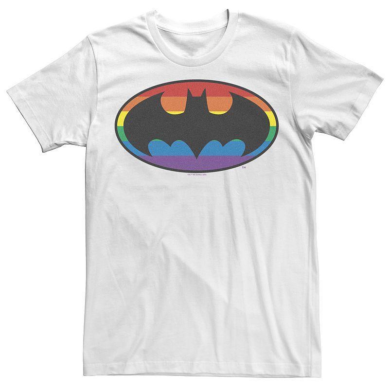 Mens Batman Rainbow Striped Logo Tee Product Image