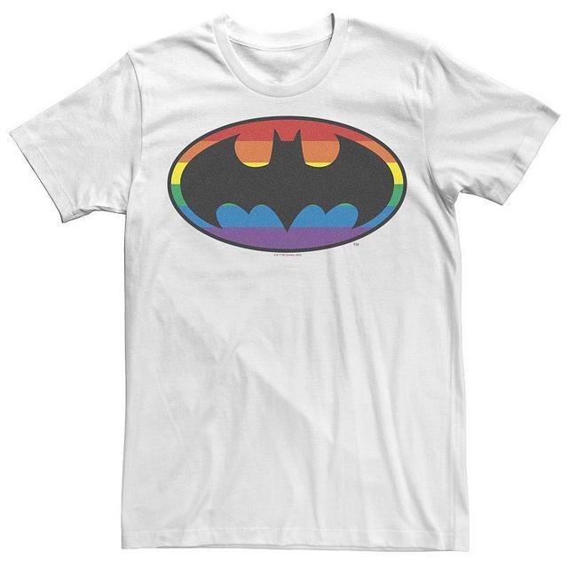 Mens Batman Rainbow Striped Logo Tee Product Image