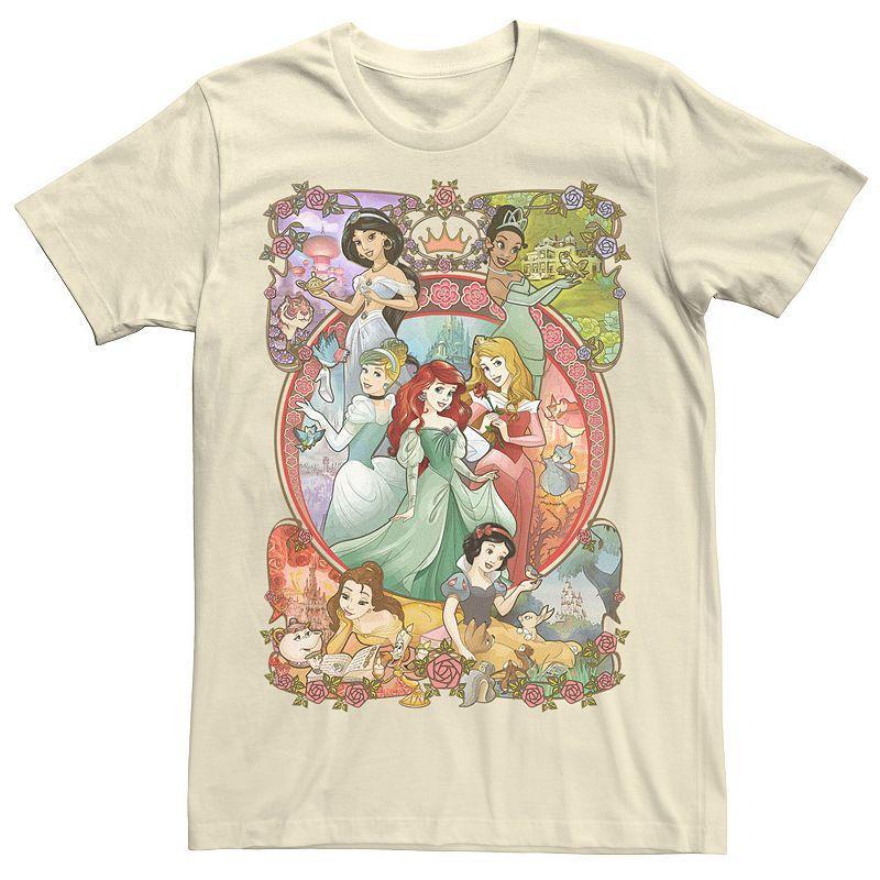 Mens Disney Princess Classic Cartoon Group Collage Tee Product Image