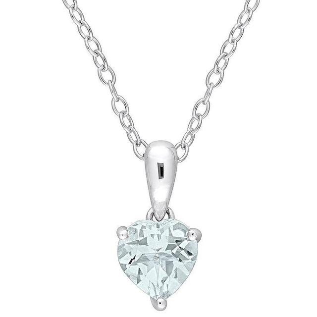 Stella Grace Sterling Silver & Gemstone Heart Stud Pendant Necklace, Womens Citrine Product Image