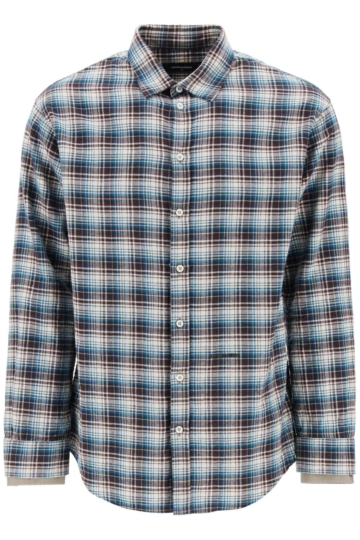 DSQUARED2 Check Shirt With Layered Sleeves In Neutral Product Image