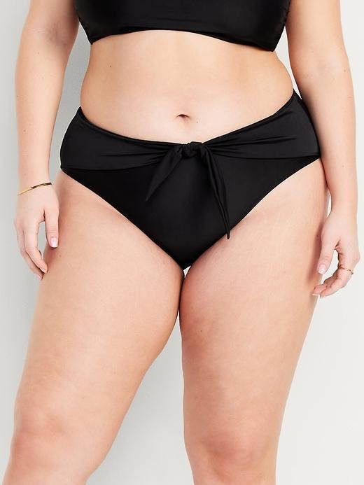 High-Waisted Bikini Swim Bottoms Product Image