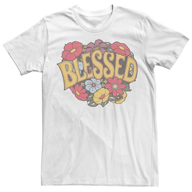 Mens Blessed Floral Wreath Tee Gold Product Image