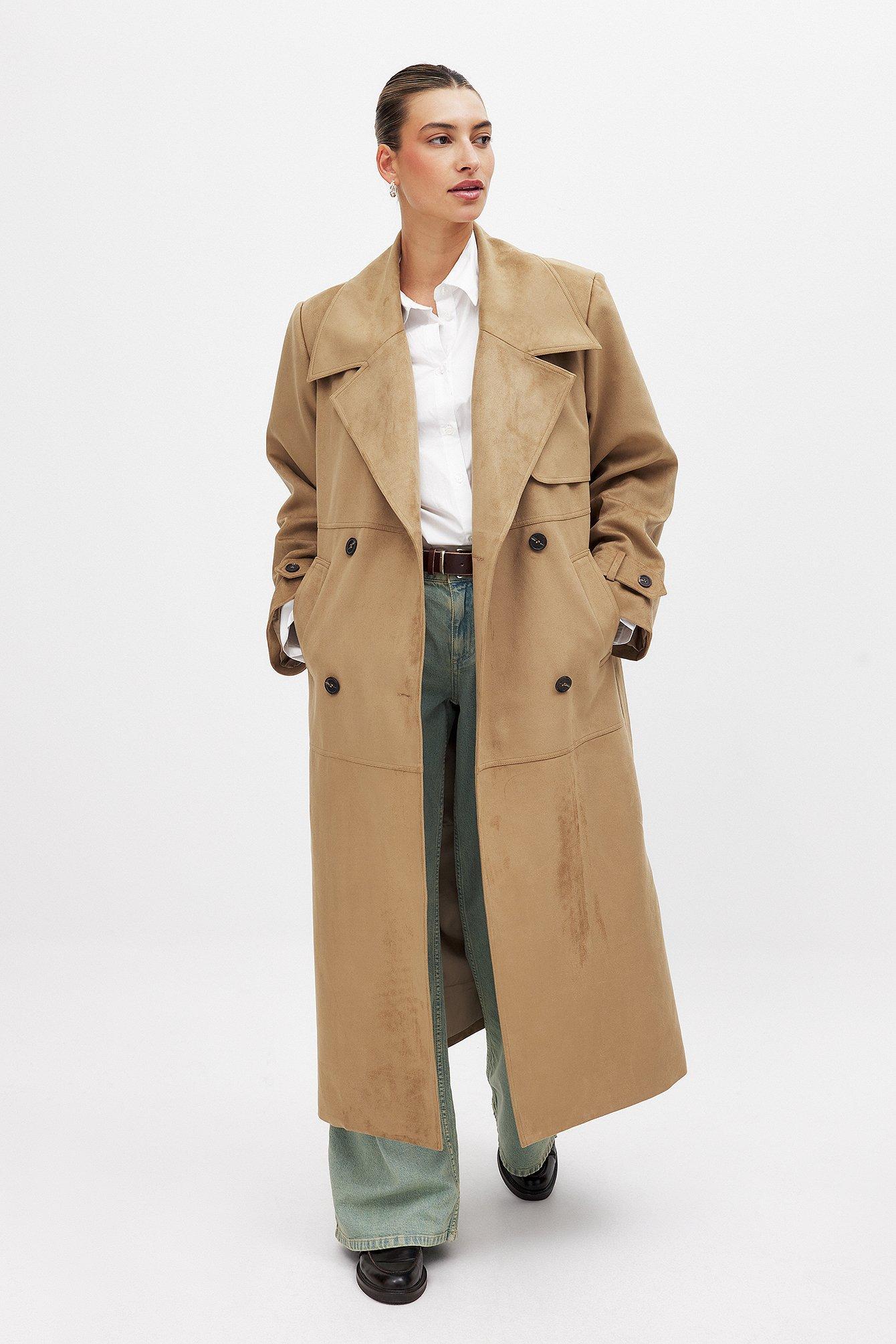 Faux Suede Trenchcoat Product Image