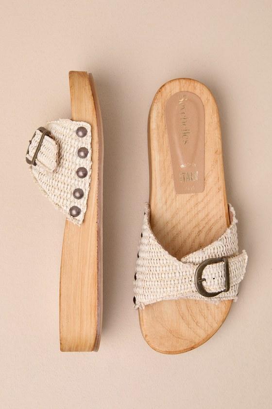 Sorbet Natural Raffia Flatform Slide Sandals product image