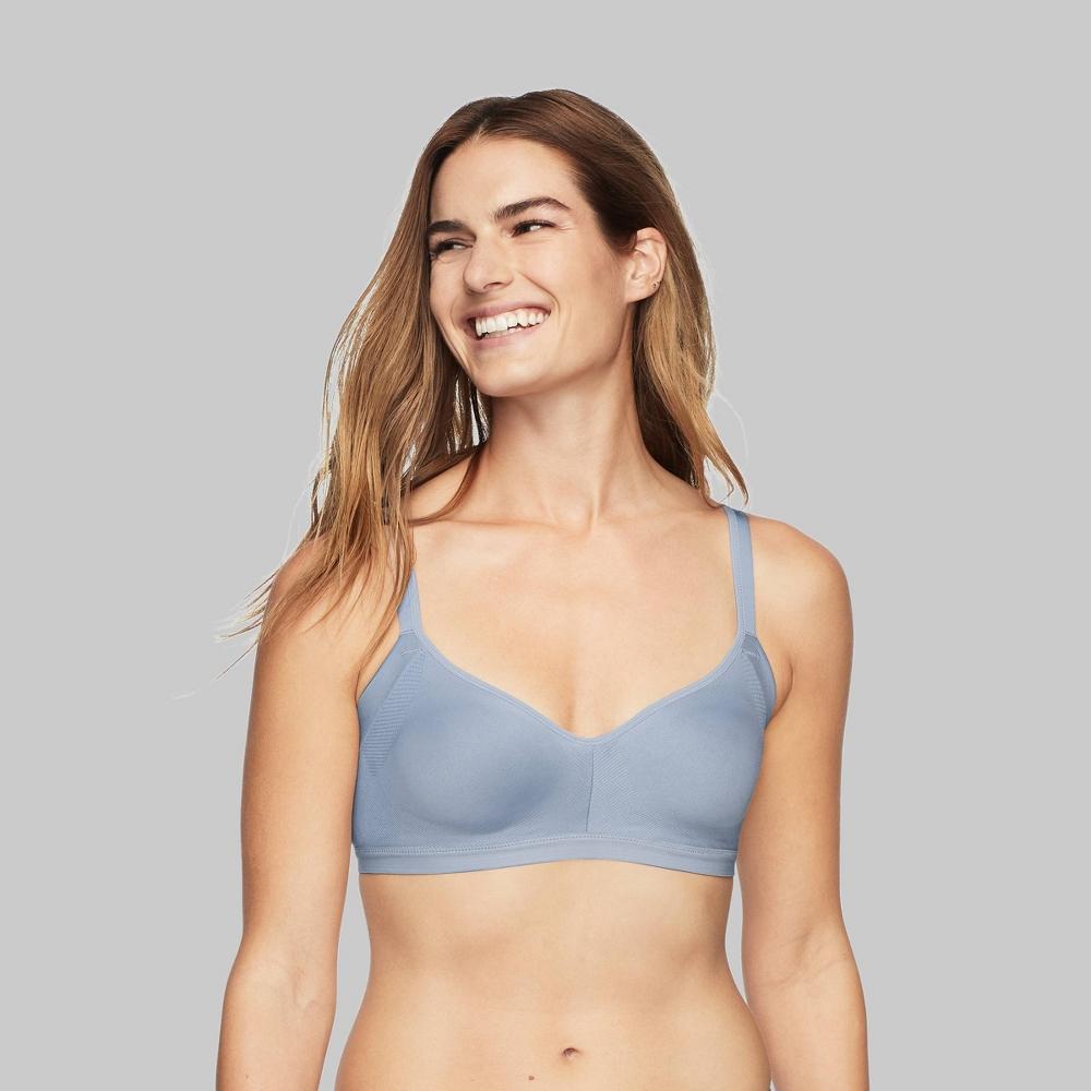 Simply Perfect by Warners Womens Underarm Smoothing Seamless Wireless Bra - Blue Tempest L Product Image