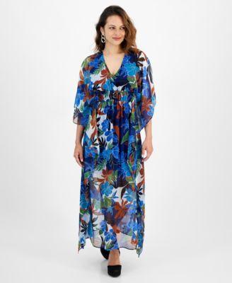 Petite Floral-Print Smocked-Waist Dress, Created for Macy's Product Image