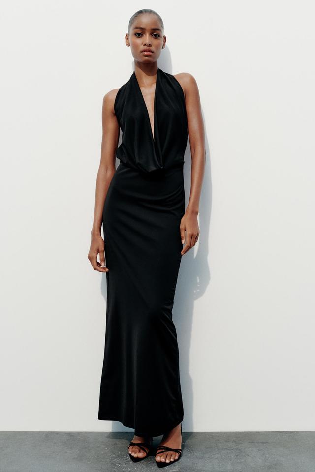 DRAPED HALTER DRESS Product Image