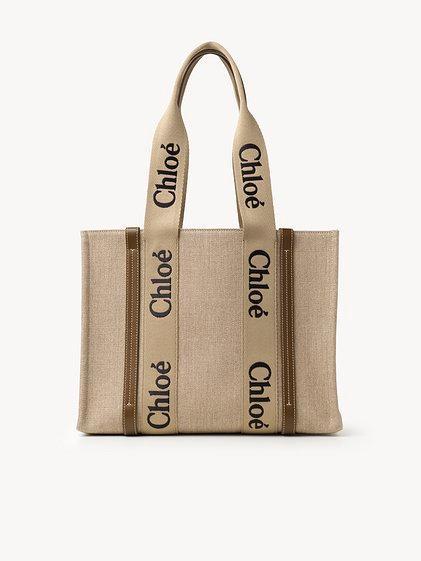 Woody tote bag in linen Product Image