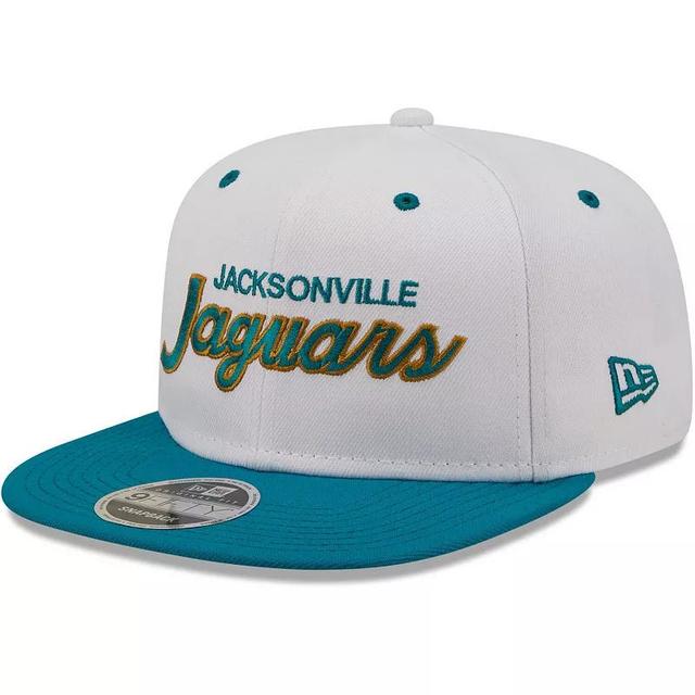 Mens New Era White Distressed Jacksonville Jaguars Sparky Original 9FIFTY Snapback Hat - White Product Image