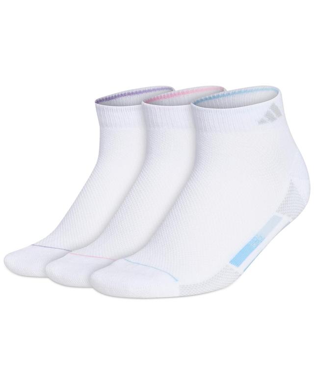 adidas Womens 3-Pk. Superlite 3-Stripe Low Cut Socks - Black/white Product Image