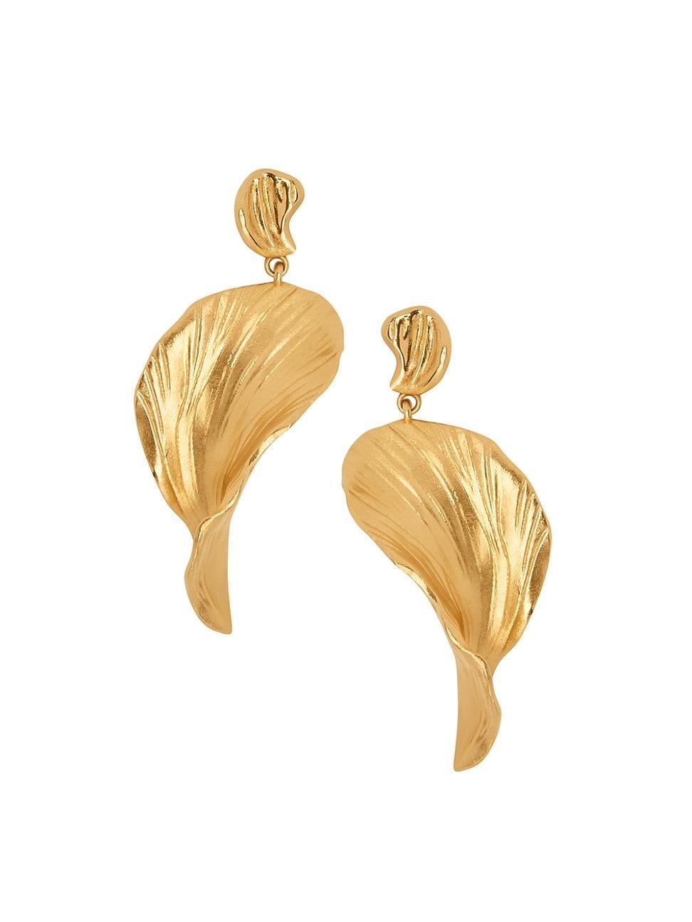 Womens Goldtone Petal Drop Earrings Product Image