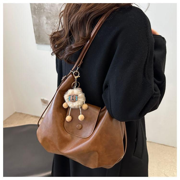 Plain Faux Leather Backpack / Bag Charm / Set Product Image