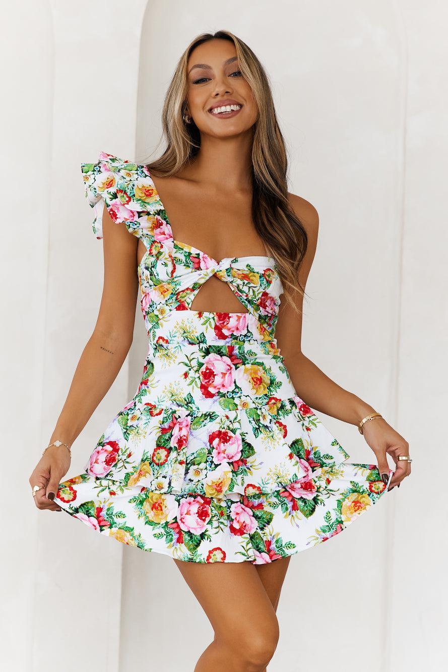 HELLO MOLLY Ruffled Out Dress Floral Print Product Image