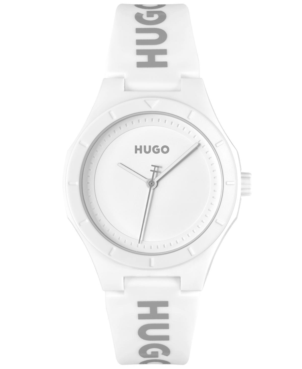 Hugo Womens Lit for Her Quartz White Silicone Watch 36mm - White Silicone Product Image