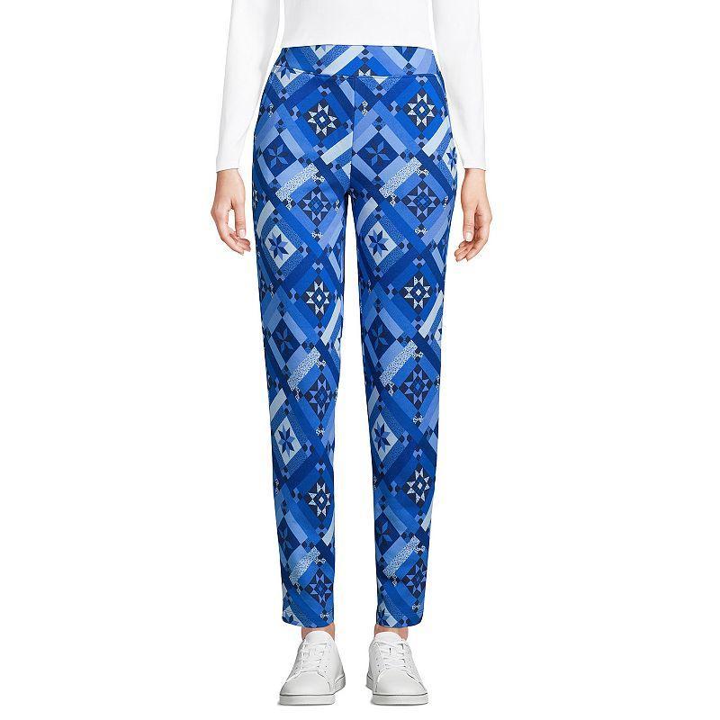 Womens Lands End Serious Sweats Ankle Sweatpants Dark Blue Product Image