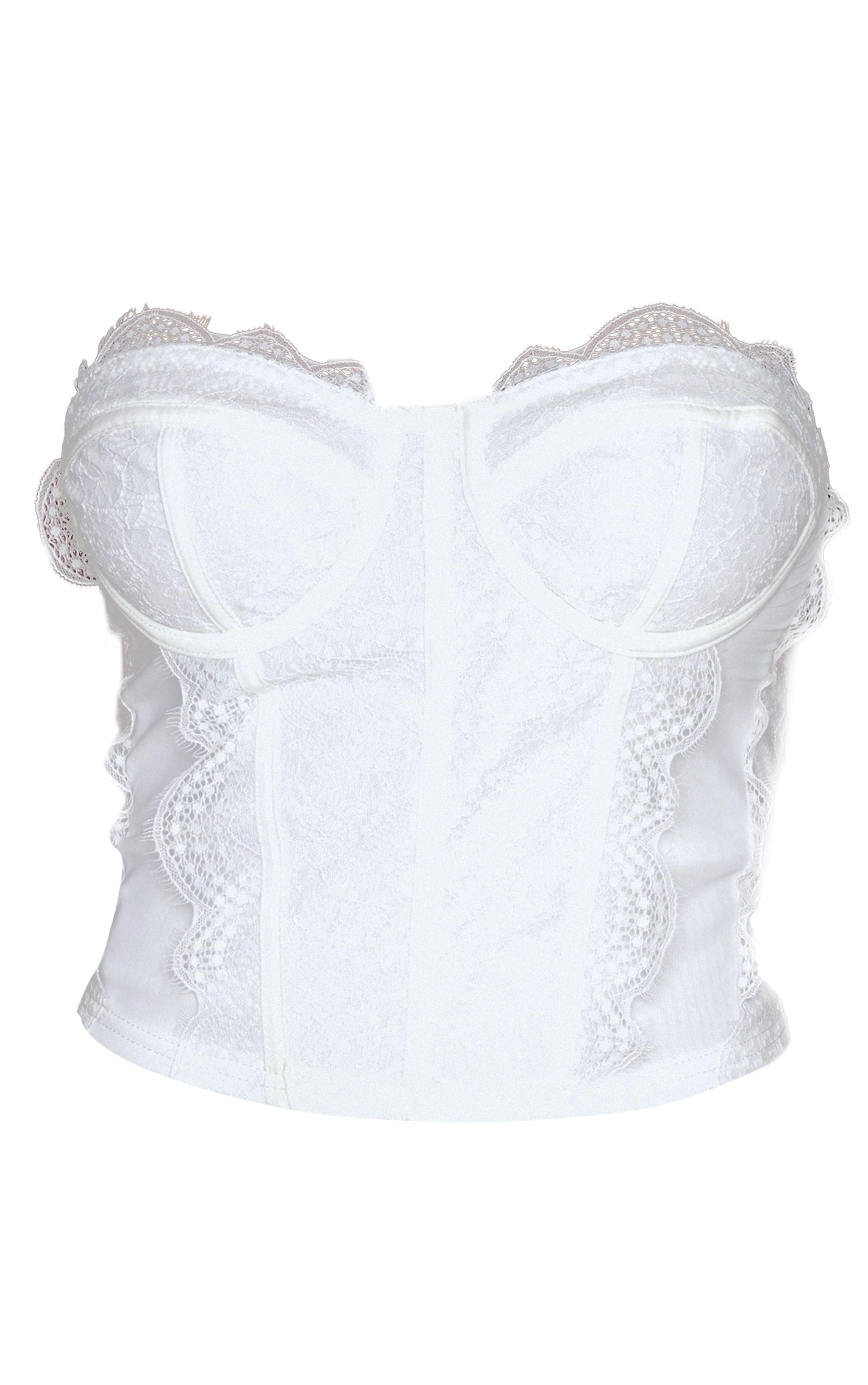 Shape White Woven Lace Bandeau Corset Product Image