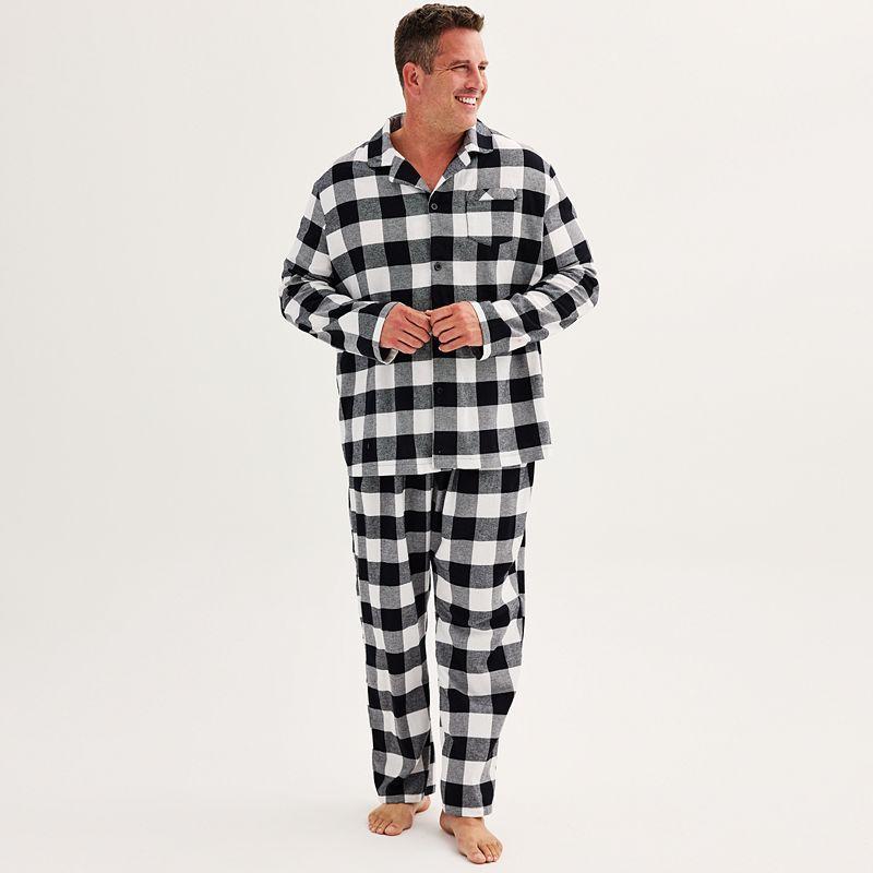 Big & Tall Jammies For Your Families Merry & Bright Plaid Open Hem Top & Bottom Pajama Set, Mens Product Image