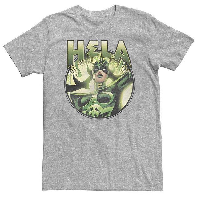 Big & Tall Marvel Hela Goddess of Death Green Circle Tee, Mens Athletic Grey Product Image