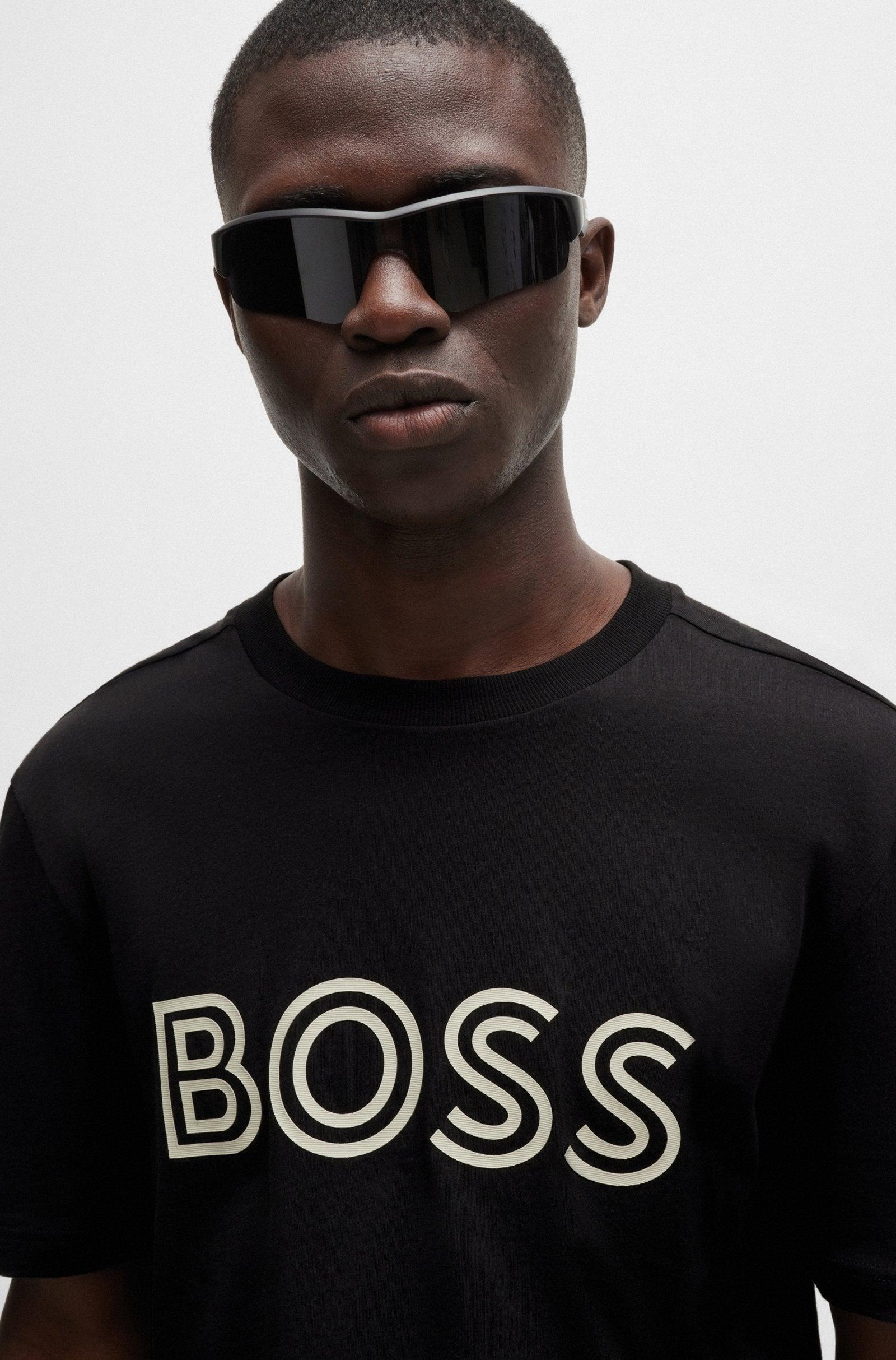 Boss Cotton jersey T-shirt with Logo Artwork Product Image