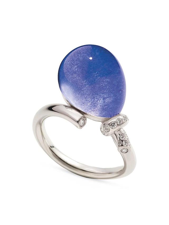 Womens Palloncino 18K White Gold, Rock Crystal, & Multi-Gemstone Ring Product Image