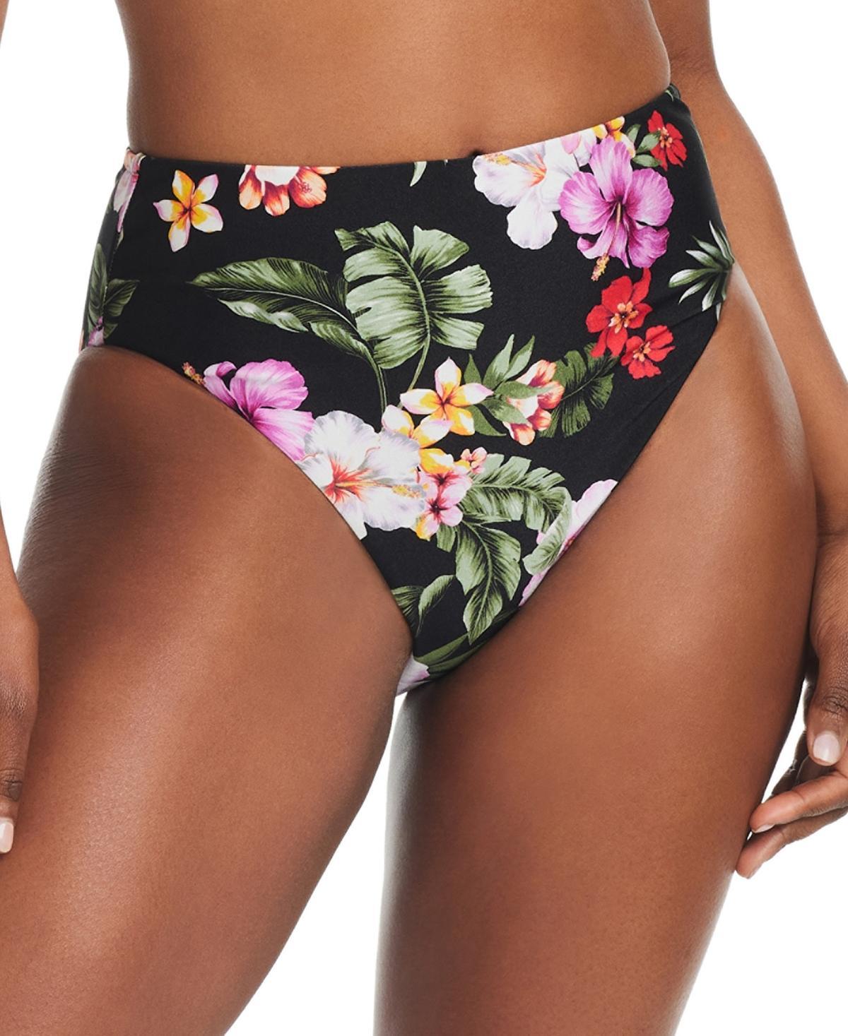 Bar Iii Womens Floral-Print High-Waist High-Leg Bikini Bottoms, Created for Macys Product Image