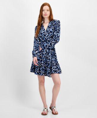 Women's Carnation Floral-Print Ruffled Dress Product Image