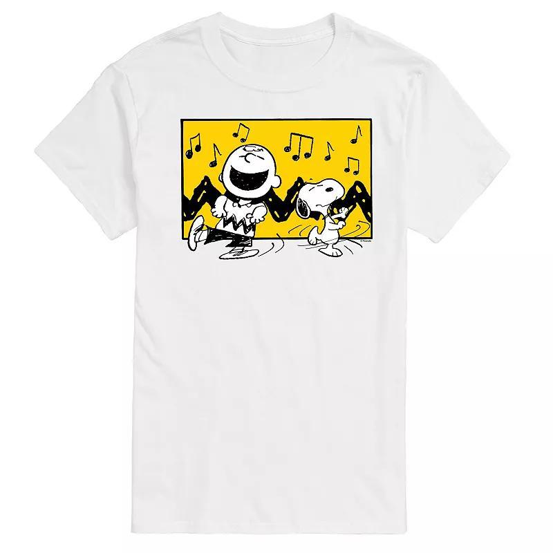 Mens Peanuts Charlie Snoopy Dance Time Graphic Tee Product Image