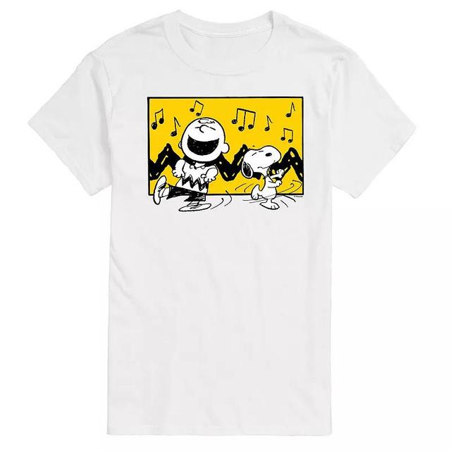 Mens Peanuts Charlie Snoopy Dance Time Graphic Tee Product Image