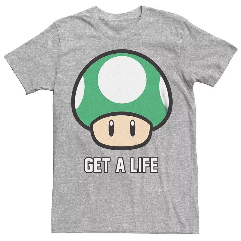 Mens Super Mario Bros 1-UP Mushroom Get a Life Graphic Tee Product Image