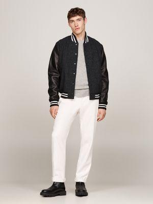 Leather and Wool Varsity Jacket Product Image