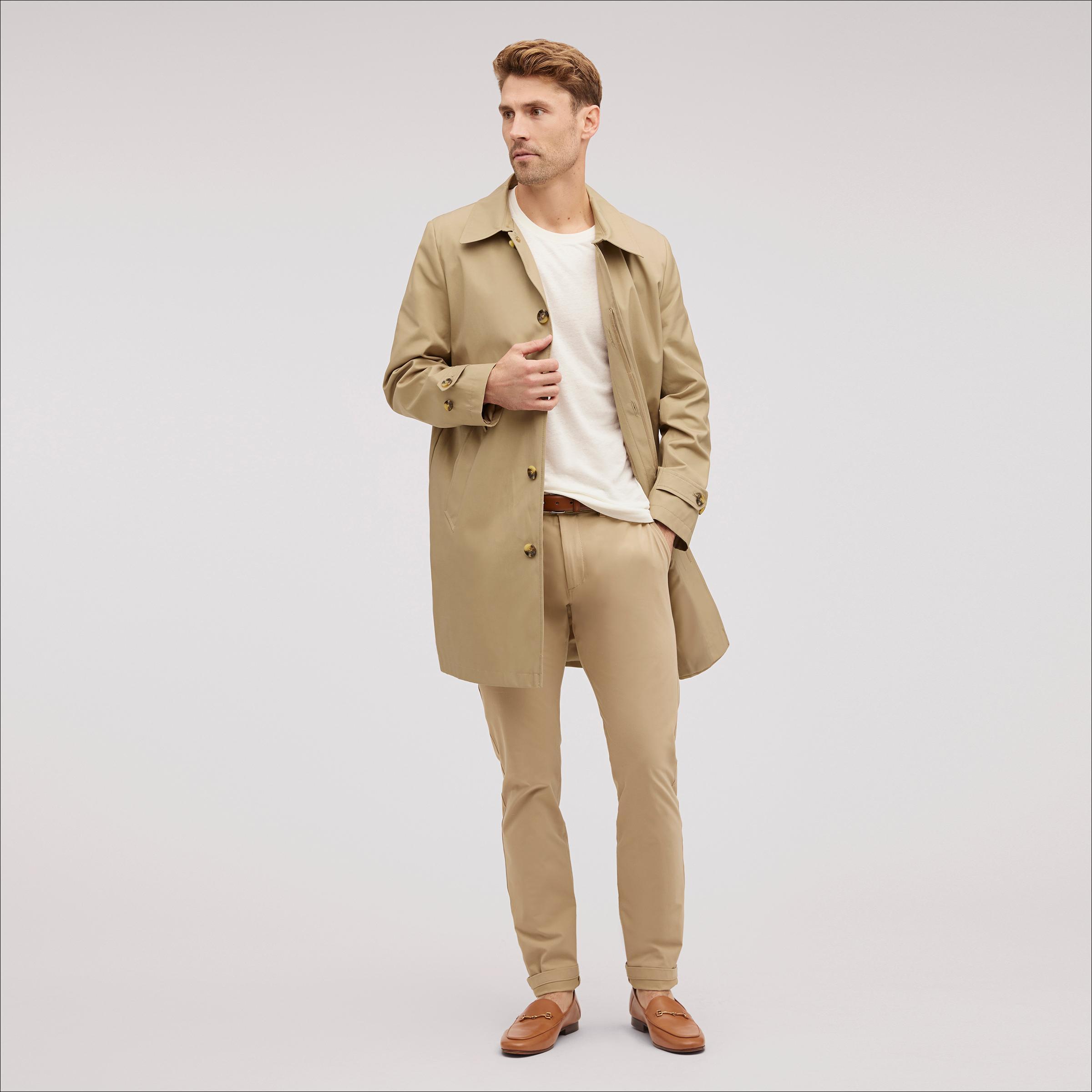 Sam Edelman Mens Button Rain Trench Coat Sand Product Image