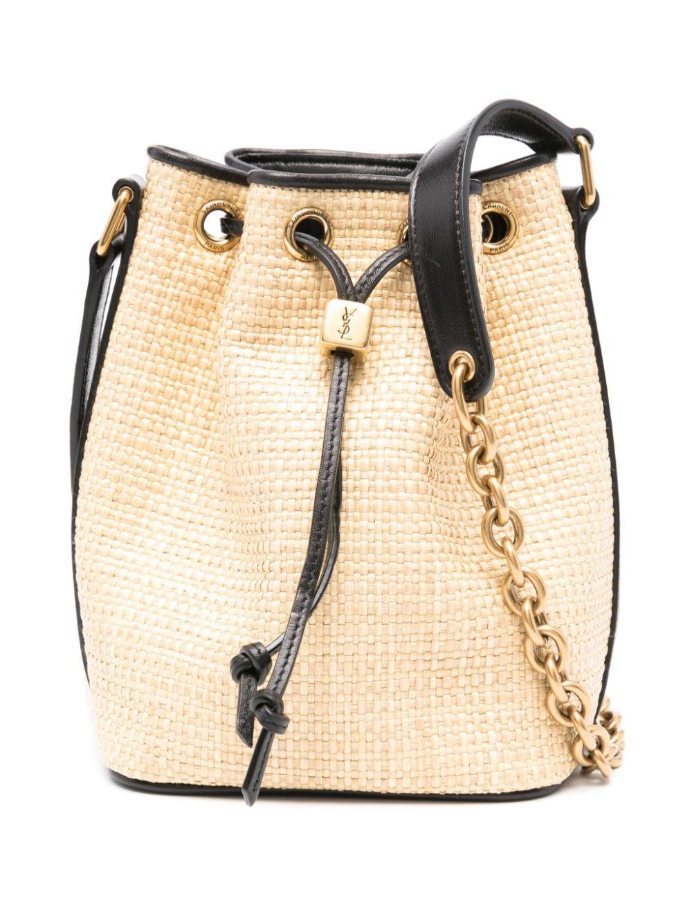 SAINT LAURENT Seau Raffia Bucket Bag In Neutrals Product Image