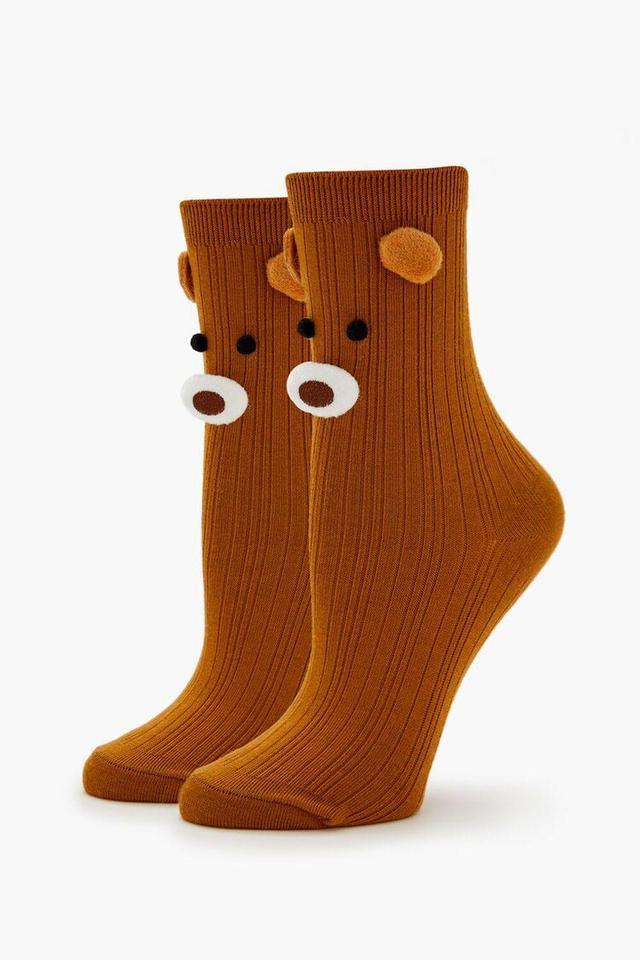 Bear Pom Pom Crew Socks | Forever 21 Product Image