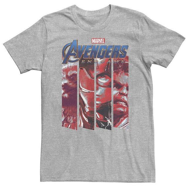 Big & Tall Marvel Avengers Endgame Red Tint Panels Tee, Mens Athletic Grey Product Image