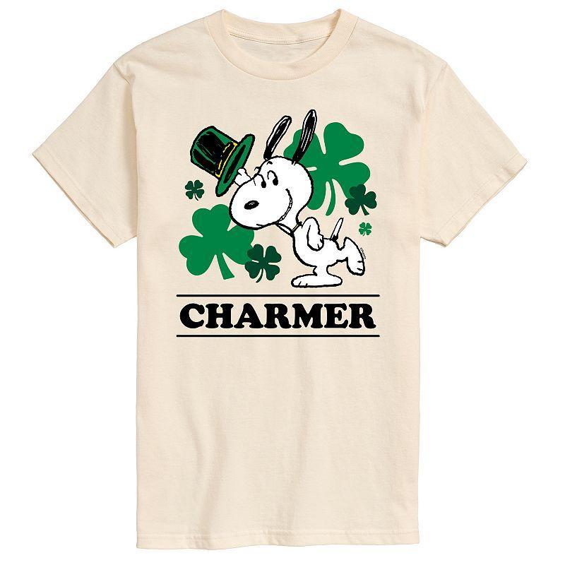 Mens Peanuts Snoopy Charmer Tee Beige Product Image