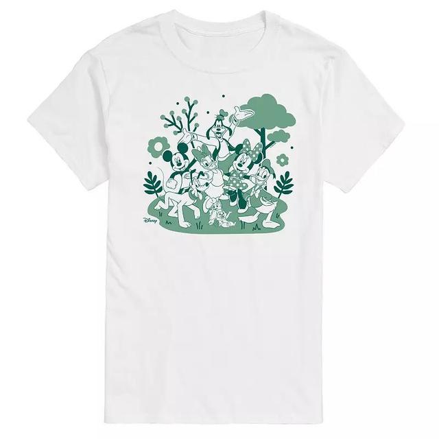 Disneys Mickey Mouse & Friends Mens Green Character Group Graphic Tee Product Image