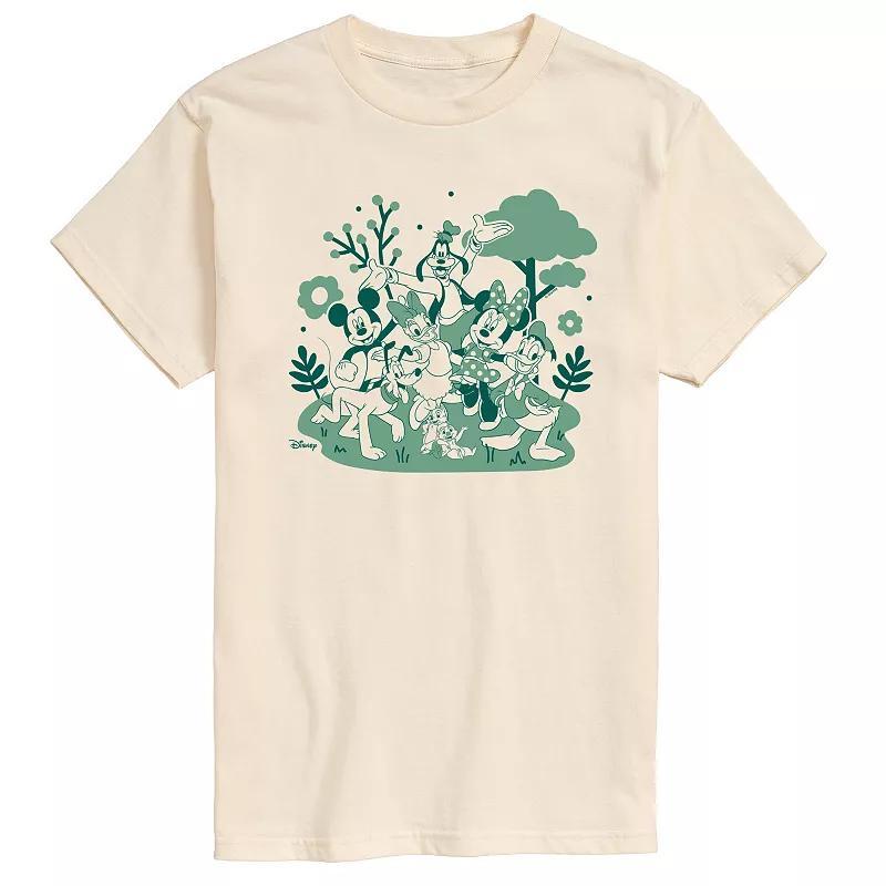 Disneys Mickey Mouse & Friends Mens Green Character Group Graphic Tee Product Image