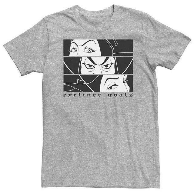 Big & Tall Disney Villains Eyeliner Goals Group Panels Tee, Mens Athletic Grey Product Image