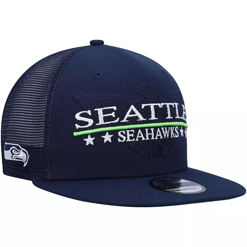 Mens New Era College Navy Seattle Seahawks Totem 9FIFTY Snapback Hat Product Image