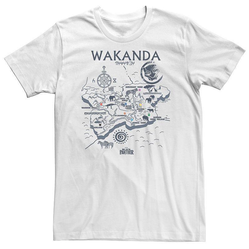 Big & Tall Marvel Black Panther Kingdom of Wakanda Map Tee, Mens Product Image