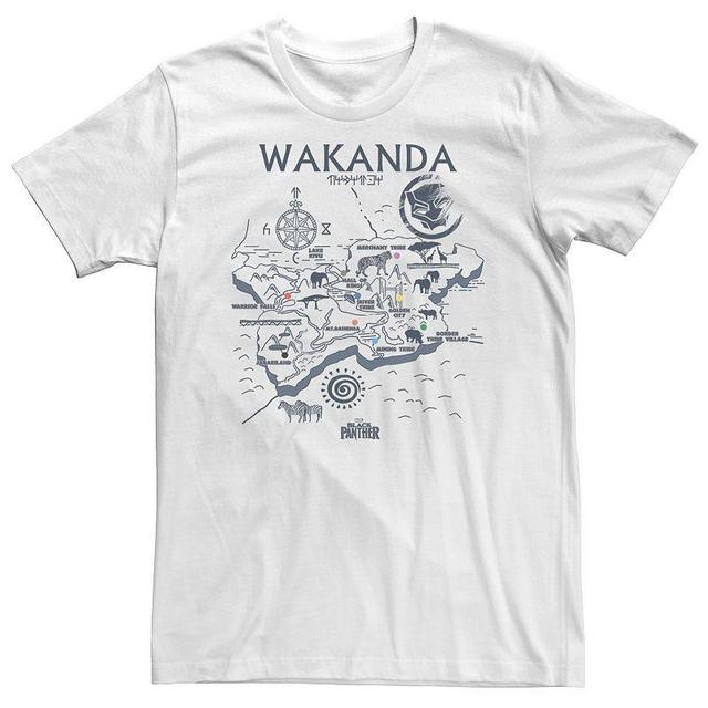 Big & Tall Marvel Black Panther Kingdom of Wakanda Map Tee, Mens Product Image