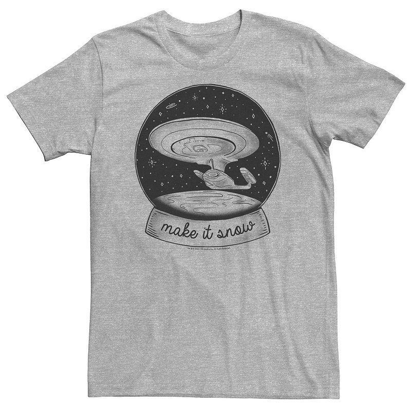 Big & Tall Star Trek: The Next Generation Enterprise Snow Globe Tee, Mens Med Grey Product Image