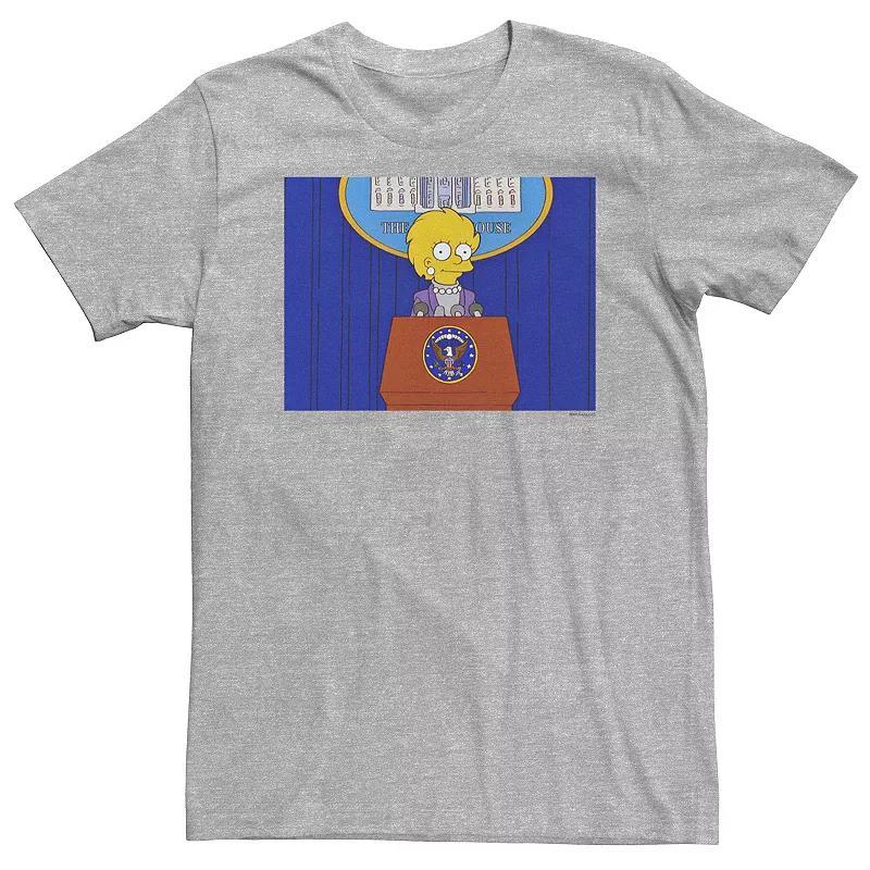 Big & Tall The Simpsons Lisa Simpson President Tee, Mens Athletic Grey Product Image