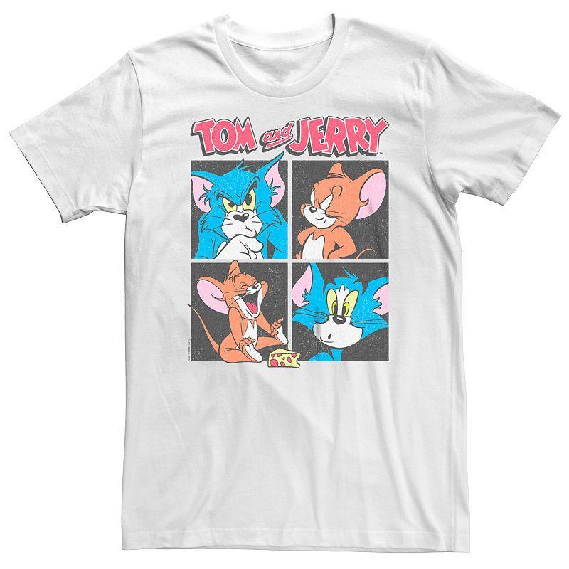 Big & Tall Tom And Jerry Cat Mouse Boxes Logo Tee, Mens Product Image