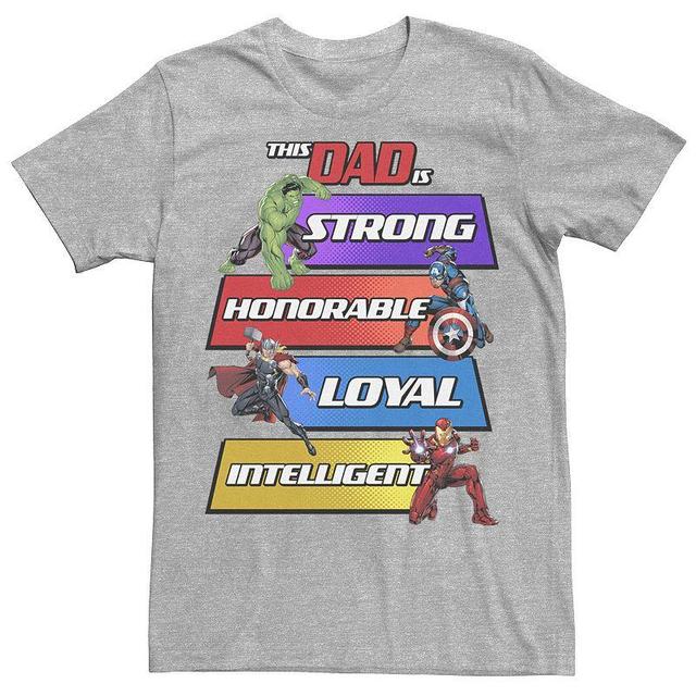 Mens Marvel Hulk Captain America Thor Iron Man This Dad Is Panels Graphic Tee Athletic Grey Product Image