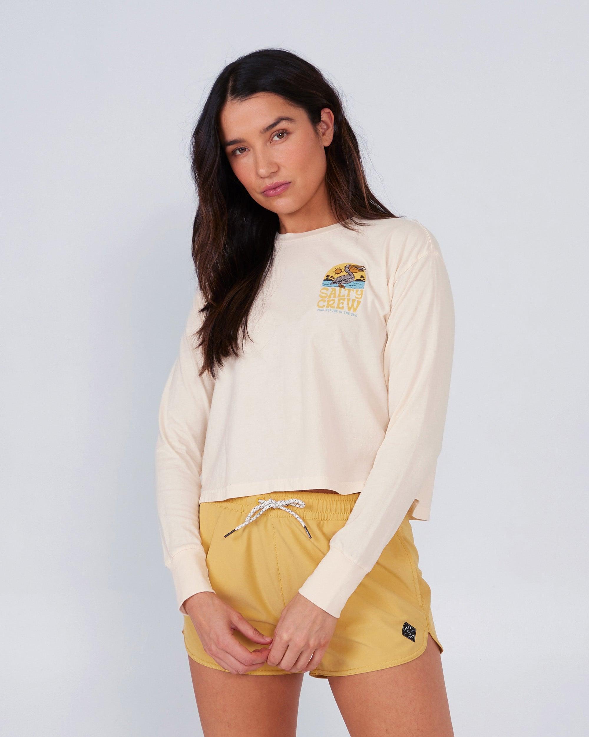 Seaside L/S Crop  - Bone Product Image